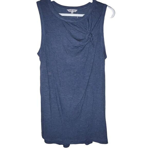 New‎ Naked Zebra Sleeveless Blouse Wmns Sz S Blue Tie Bow New - Picture 1 of 7